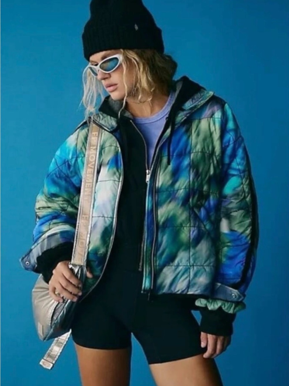 Free People Pippa Packable Puffer Jacket in Blurry Flower